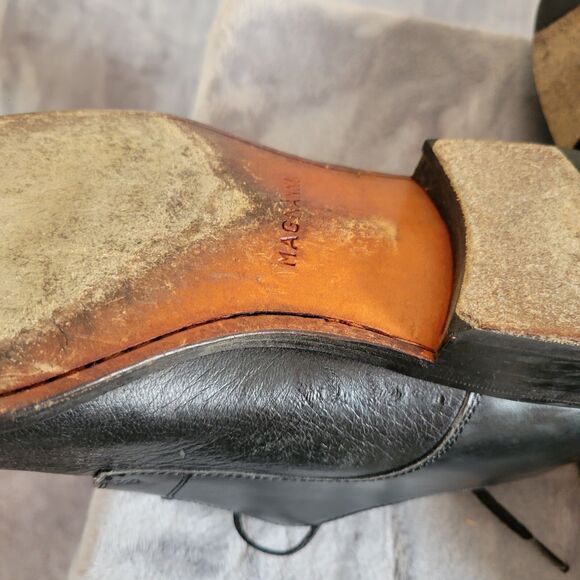 Magnanni‎ Cap Toe Mens 9.5 Black Leather Oxford Shoes - Picture 14 of 14